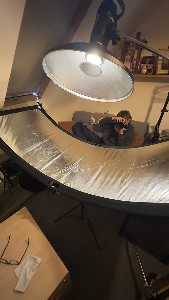 Studio setup and reflector